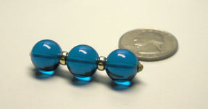 Blue - Bright Dark Andara Crystal with Gold Pendant (3 x 12mm)