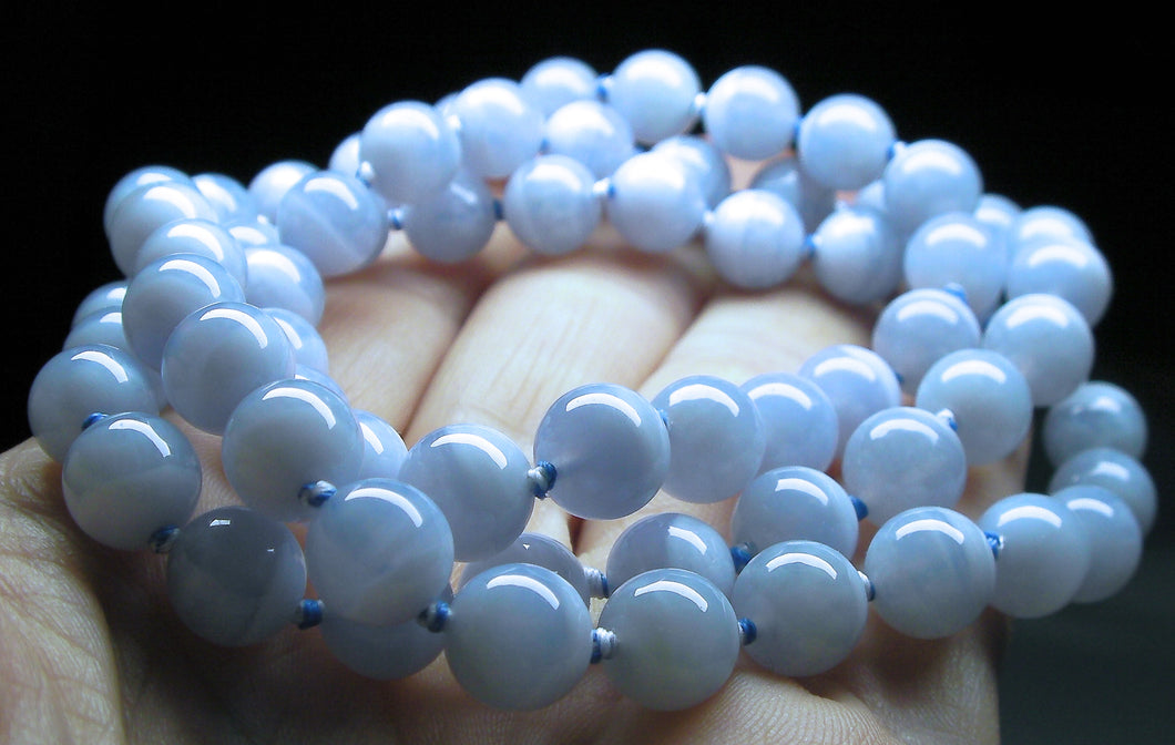 Blue Lace Agate EO++ 8+mm 24.5inch