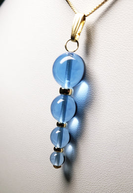 Blue Andara Crystal with Gold Pendant (1 x 6-12mm)