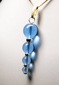 Blue Andara Crystal with Gold Pendant (1 x 6-12mm)