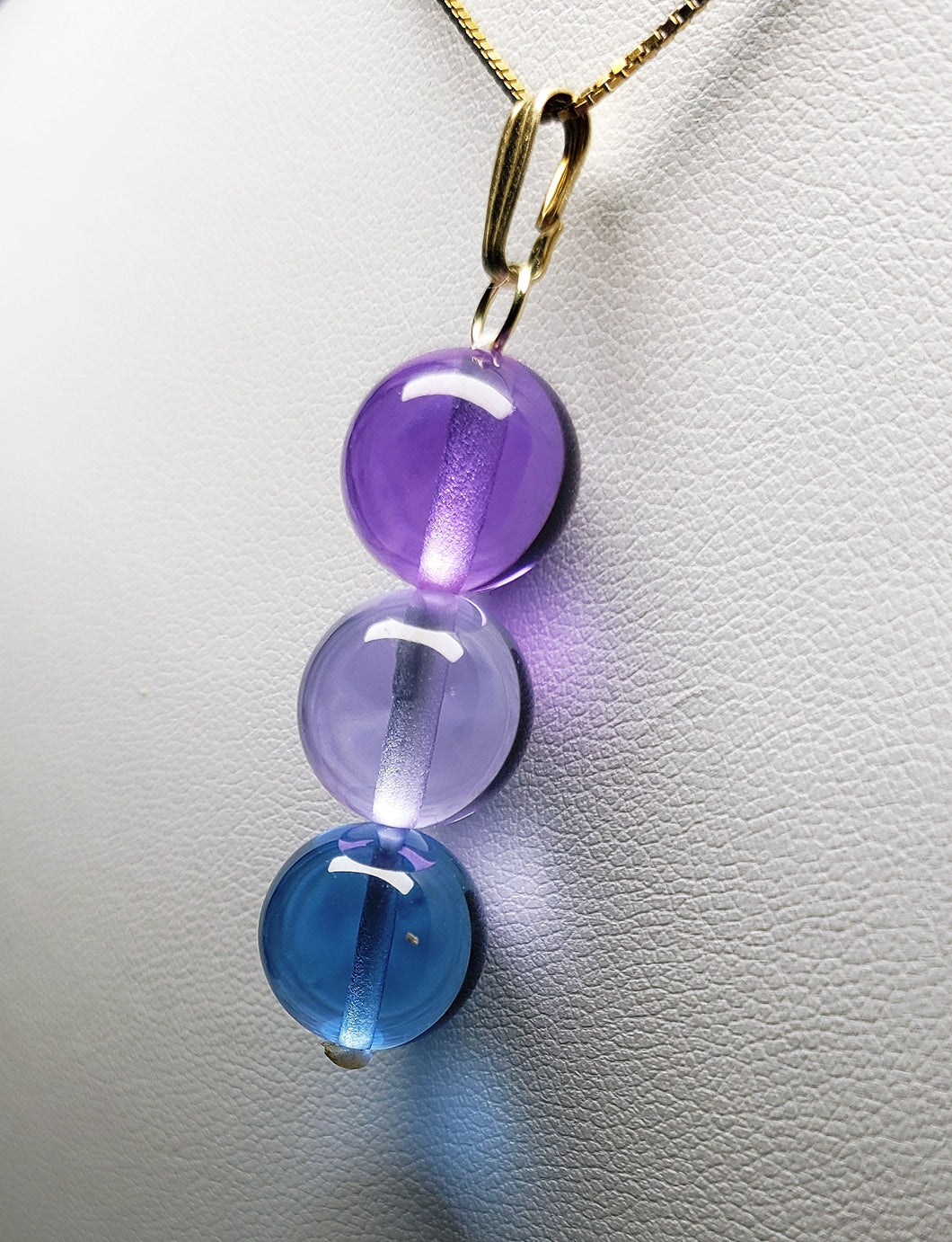 Blue Violet Healing Flame Andara Crystal Pendant