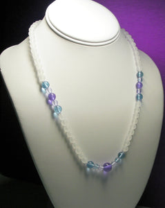 Blue Violet Flame Andara Crystal Necklace 20.25inch