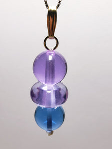 Blue Violet Healing Flame Andara Crystal Pendant