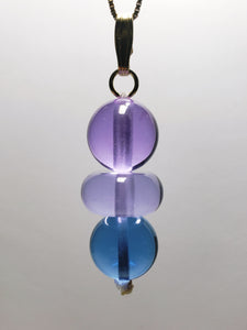 Blue Violet Healing Flame Andara Crystal Pendant