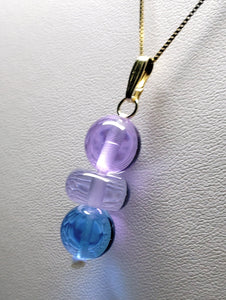 Blue Violet Healing Flame Andara Crystal Pendant