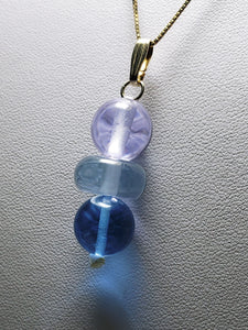 Blue Violet Healing Flame Andara Crystal Pendant