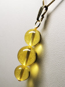 Yellow - Golden Andara Crystal Pendant (2 x 10mm & 1 x 12mm)