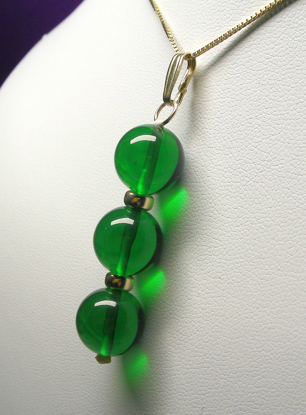 Green Andara Crystal with Gold Pendant (3 x 12mm)