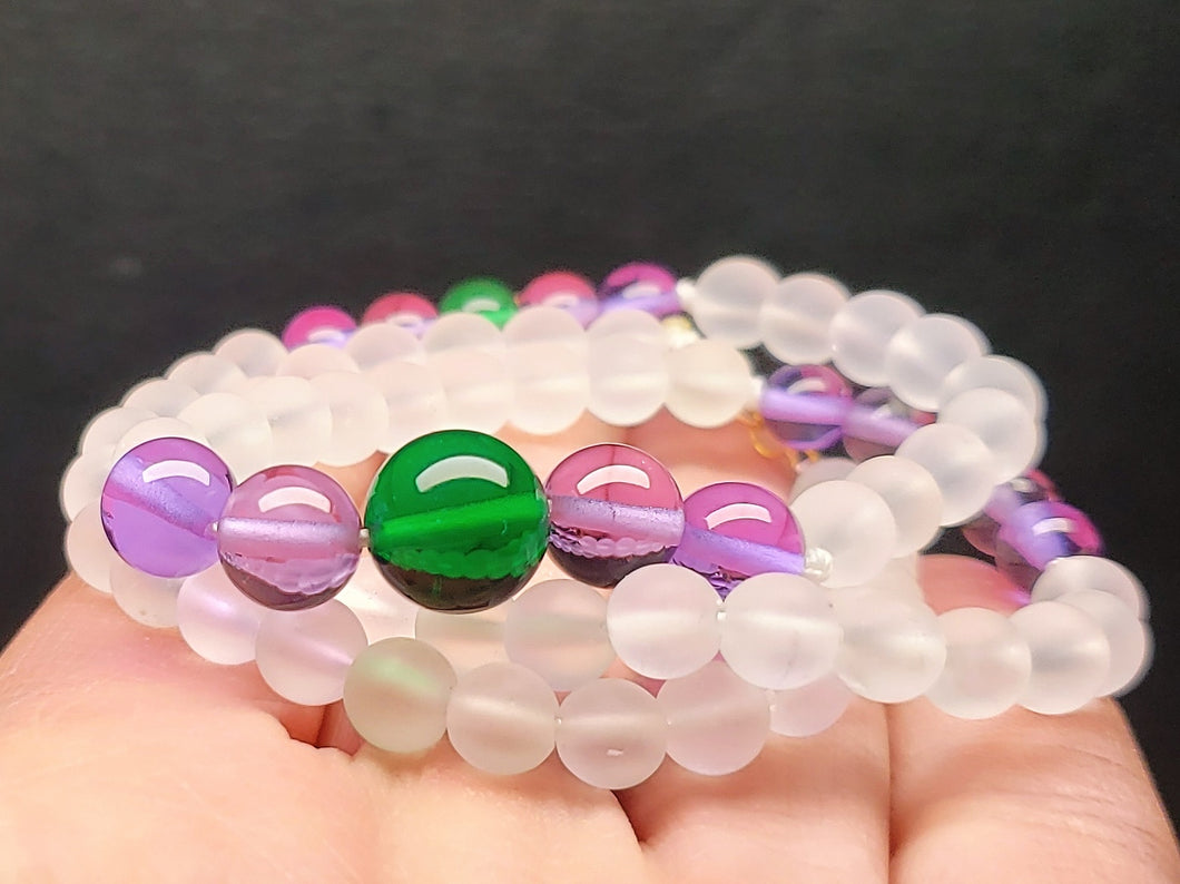 Green Violet Flame Andara Crystal Necklace 18.25inch