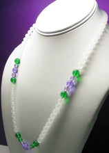 Load image into Gallery viewer, Green Violet Flame Andara Crystal Necklace 21inch