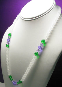 Green Violet Flame Andara Crystal Necklace 21inch