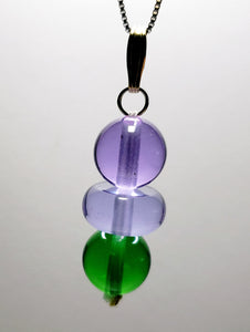 Green Violet Healing Flame Andara Crystal Pendant