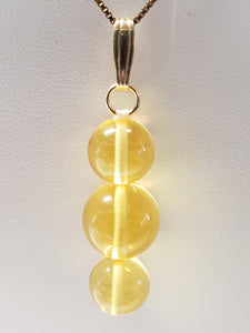 Yellow - Golden Andara Crystal Pendant (2 x 10mm & 1 x 12mm)