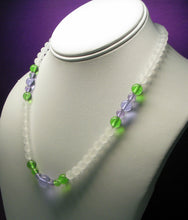 Load image into Gallery viewer, Green Violet Flame Andara Crystal Necklace 17.75inch High Vibe