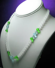 Load image into Gallery viewer, Green Violet Flame Andara Crystal Necklace 19.25inch High Vibe
