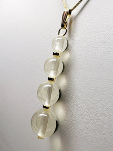 Gold Light Andara Crystal Pendant with gold ( 1 x 8mm-14mm)