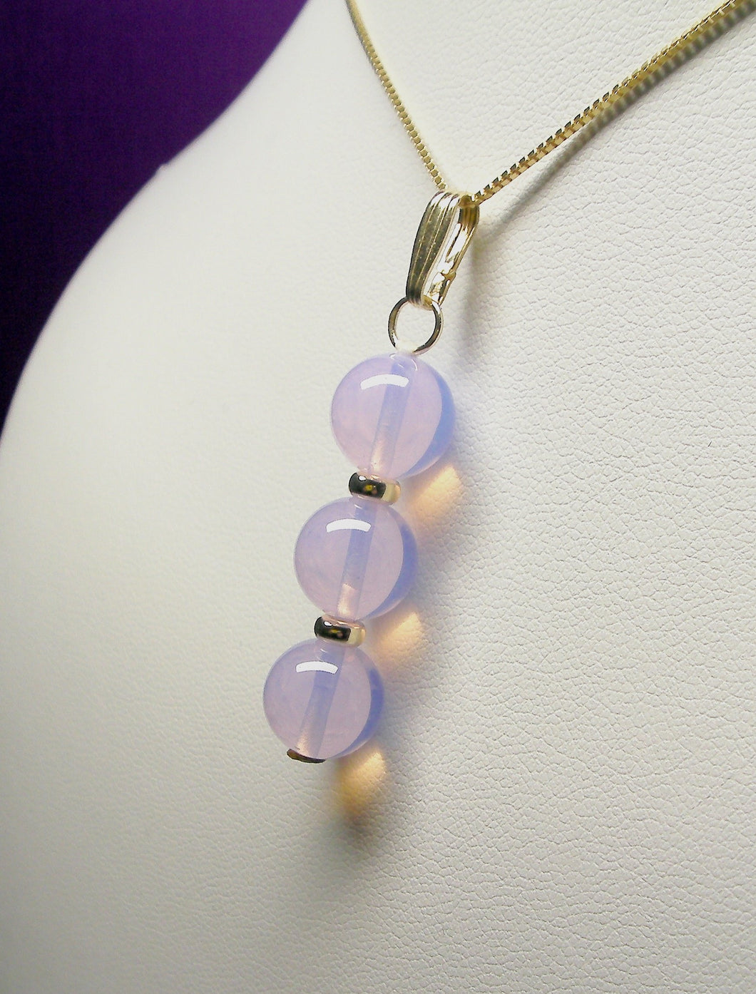Opalesence Lavender Andara Crystal with Gold Pendant (3 x 10mm)