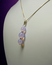 Load image into Gallery viewer, Opalesence Lavender Andara Crystal with Gold Pendant (2 x 10mm &amp; 1 x 12mm)
