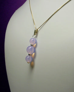 Opalesence Lavender Andara Crystal with Gold Pendant (2 x 10mm & 1 x 12mm)