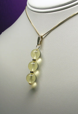 Yellow Andara Crystal Pendant with Gold (3 x 12mm)