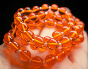Orange Andara Crystal Necklace 8mm 25.25inch