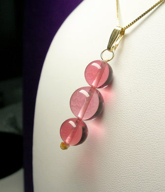 Peach Pink Andara Crystal Pendant (2 x 10mm & 1 x 12mm)
