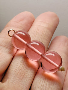 Peach Pink Andara Crystal Pendant (3 x 12mm)