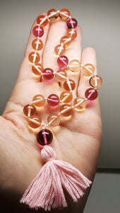 Andara Crystal Mala / Prayer Beads - Rose & Peach