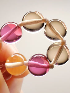 Andara Crystal Mala / Prayer Beads - Rose & Peach Pink