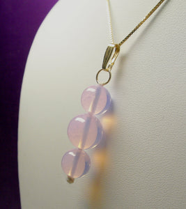 Opalescence Pink Andara Crystal Pendant (2 x 10mm & 1 x 12mm)
