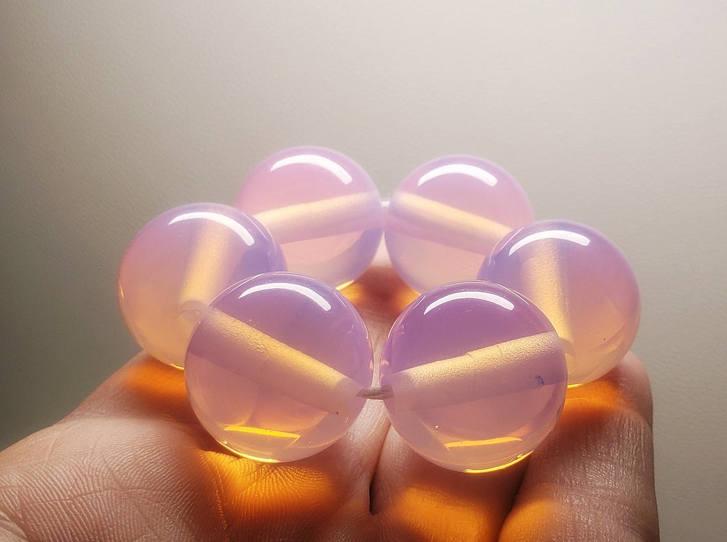 Opalescent - Pink Andara Crystal JUMBO Healing/Meditation Ring