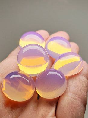 Pink Opalesence Andara Crystal Cabochon 20mm Chakra Set
