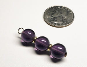 Purple Andara Crystal with Gold Pendant (3 x 10mm)