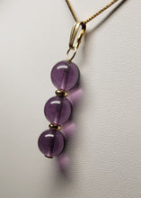Load image into Gallery viewer, Purple Andara Crystal with Gold Pendant (3 x 10mm)