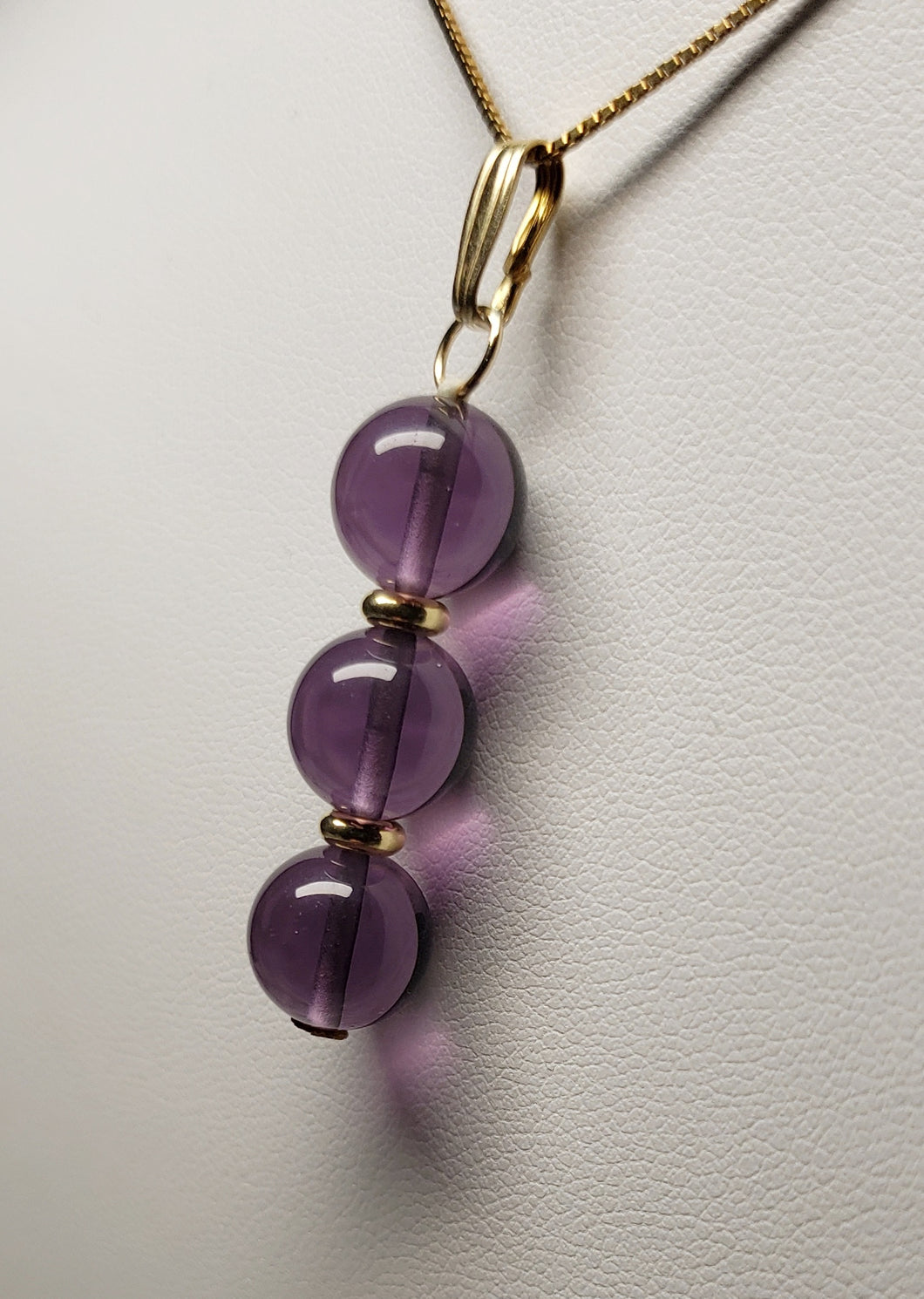 Purple Andara Crystal with Gold Pendant (3 x 10mm)