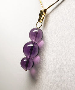 Purple Andara Crystal Pendant (2 x 10mm & 1 x 12mm)