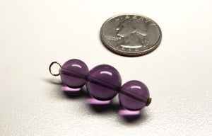 Purple Andara Crystal Pendant (2 x 10mm & 1 x 12mm)