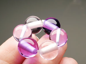 Pink Violet Flame Andara Crystal Healing /Meditation Ring