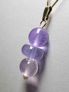 Pink Violet Healing Flame Andara Crystal Pendant