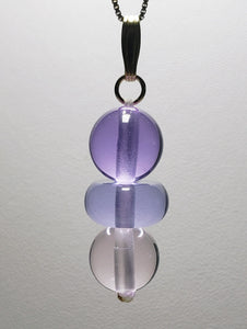 Pink Violet Healing Flame Andara Crystal Pendant