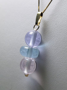 Pink Violet Healing Flame Andara Crystal Pendant