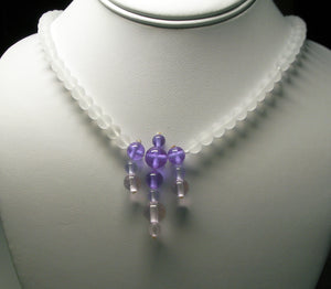 Pink Violet Flame Andara Crystal Necklace 18.5inch