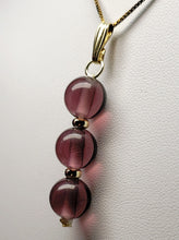 Load image into Gallery viewer, Purple - Reddish Andara Crystal Pendant with gold (3 x 10mm)