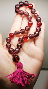 Andara Crystal Mala / Prayer Beads - Rose & Reddish Purple