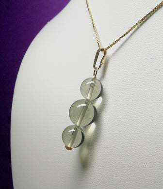 Silver - Deep Andara Crystal Pendant (2 x 10mm & 1 x 12mm)