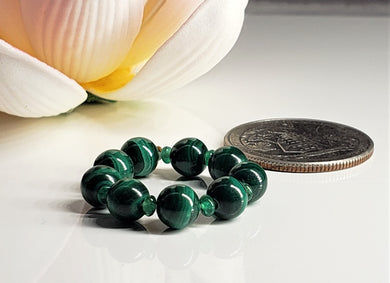 Malachite + Emerald Gem Healing Ring