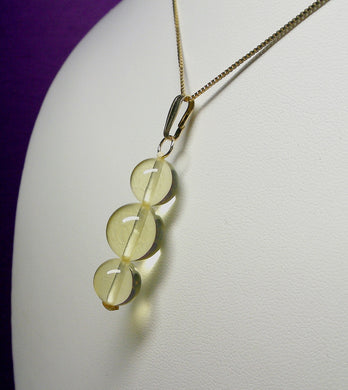 Yellow Andara Crystal Pendant (2 x 10mm & 1 x 12mm)